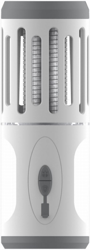 LED Prenosna polnilna svetilka s pastjo za insekte LED/6W/1800 mAh IPX4 bela/siva