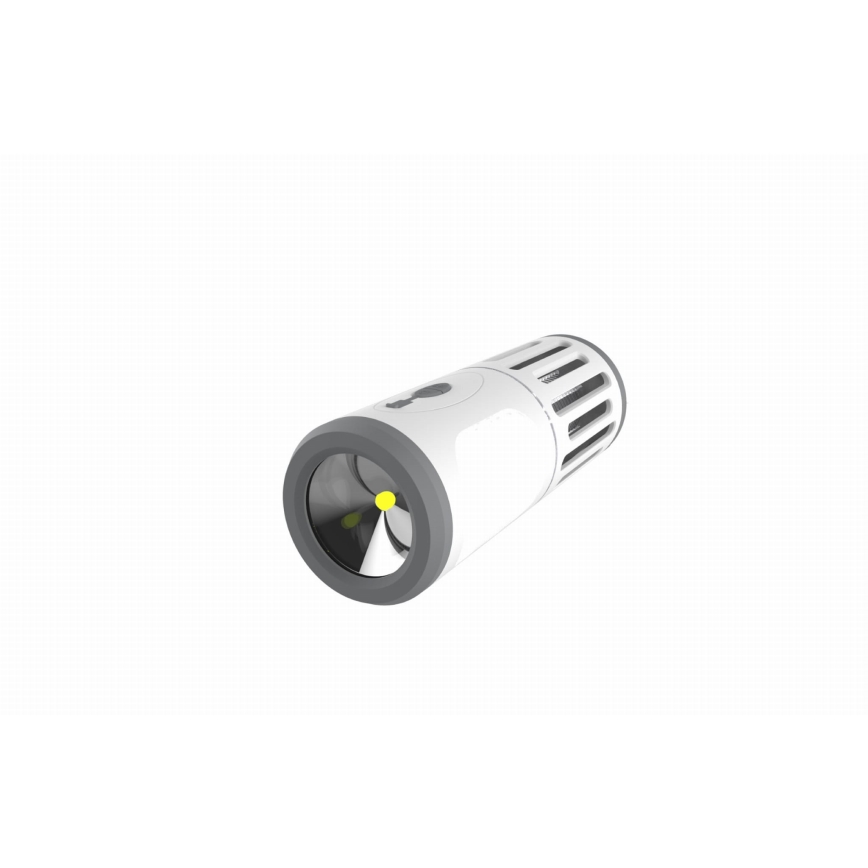 LED Prenosna polnilna svetilka s pastjo za insekte LED/6W/1800 mAh IPX4 bela/siva