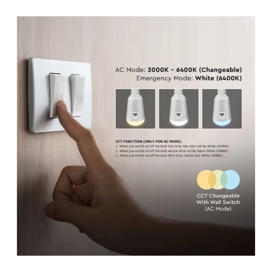 LED Prenosna solarna svetilka 3v1 LED/7W/230V 3000K/4000K/6400K + USB polnjenje