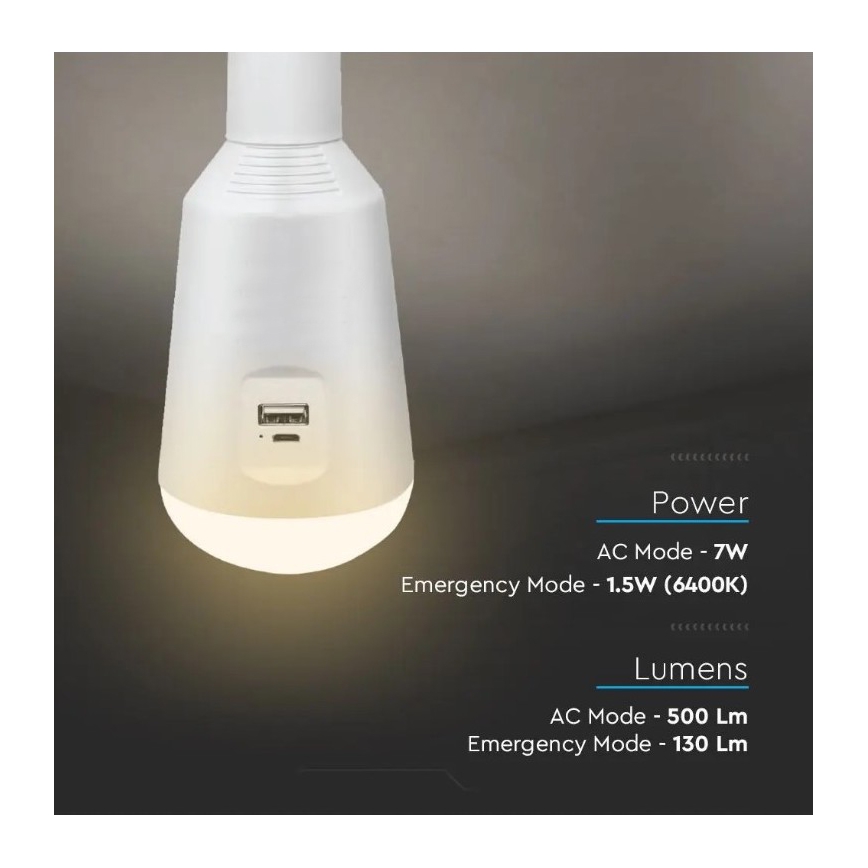 LED Prenosna solarna svetilka 3v1 LED/7W/230V 3000K/4000K/6400K + USB polnjenje