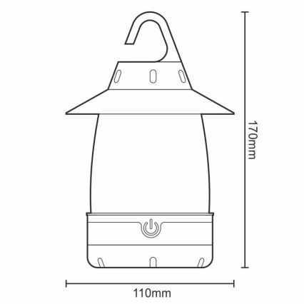 LED Prenosna svetilka 3xLED/4xAA IPX4