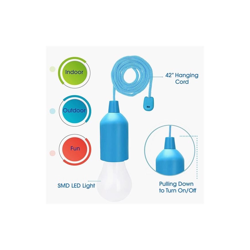 LED Prenosna svetilka LED/1W/3xAAA modra