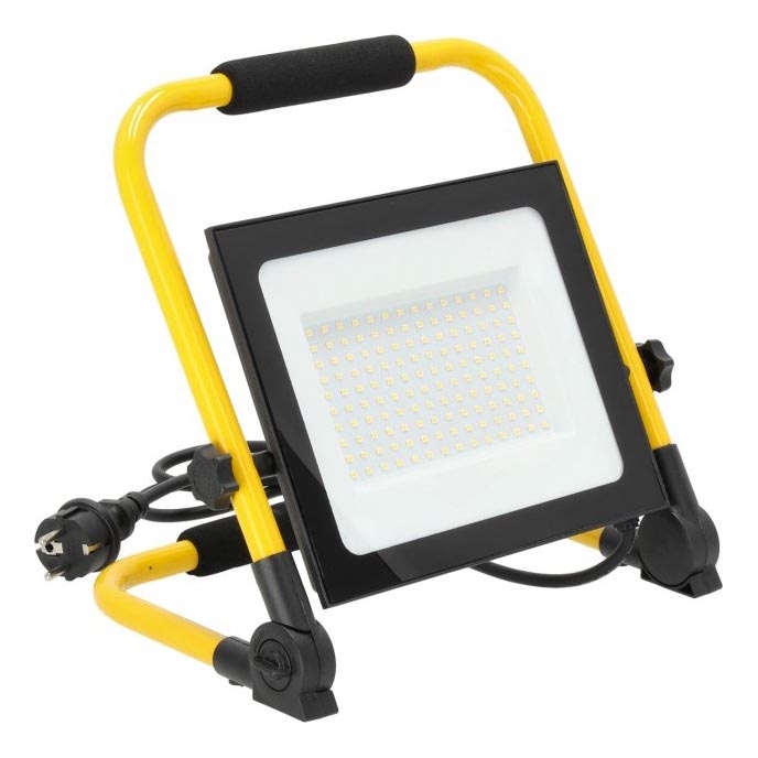 LED Prenosni reflektor TIGRA LED/100W/4000K IP54 črna/rumena