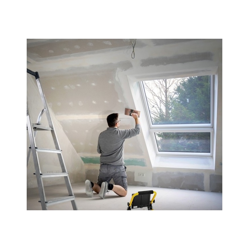 LED Prenosni reflektor TIGRA LED/100W/4000K IP54 črna/rumena