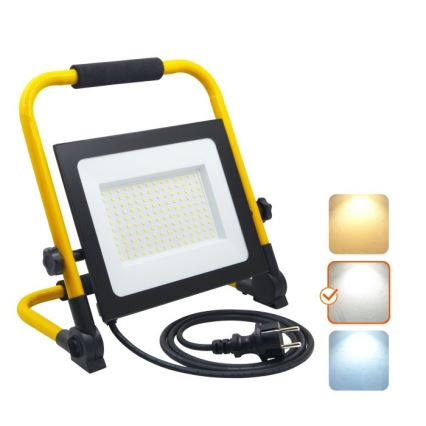 LED Prenosni reflektor TIGRA LED/100W/4000K IP54 črna/rumena
