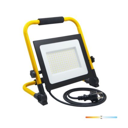 LED Prenosni reflektor TIGRA LED/100W/4000K IP54 črna/rumena