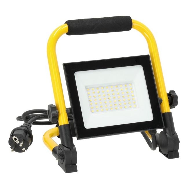 LED Prenosni reflektor TIGRA LED/50W/4000K IP54 črna/rumena