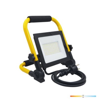 LED Prenosni reflektor TIGRA LED/50W/4000K IP54 črna/rumena