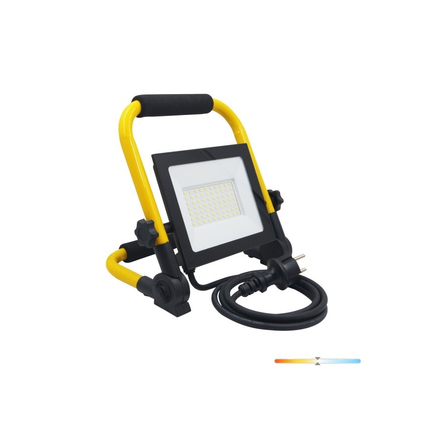 LED Prenosni reflektor TIGRA LED/50W/4000K IP54 črna/rumena