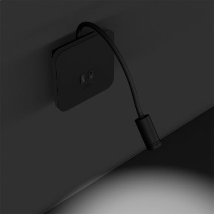 LED prilagodljiva stenska svetilka BASE LED/8W+LED/2W/230V črna/srebrna