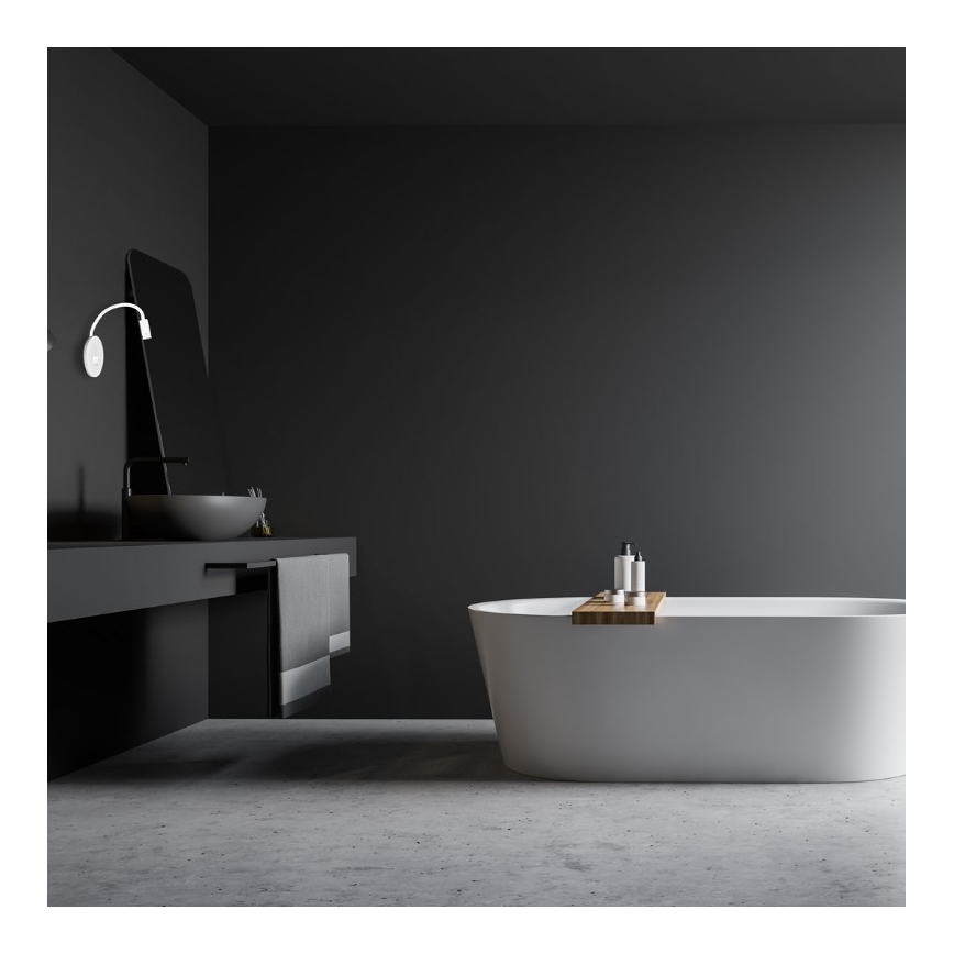 LED prilagodljiva stenska svetilka z USB BASE LED/8W+LED/2W/230V bela/srebrna