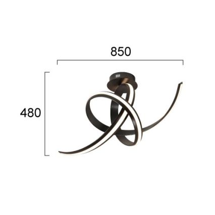 LED pritrjen stropni lestenec AREZIA LED/41W/230V črn