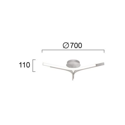 LED pritrjena stropna svetilka ALTA LED/30W/230V, srebrna