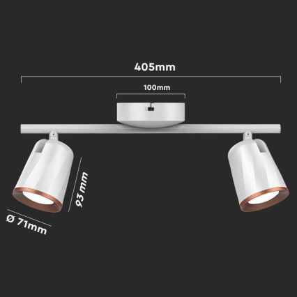 LED reflektor 2xLED/5W/230V 3000K belo