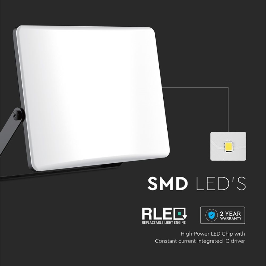 LED reflektor LED/50W/230V 3000/4000/6500K IP65 črna
