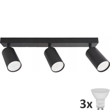 LED Reflektor ANGIE 3xGU10/6W/230V črna