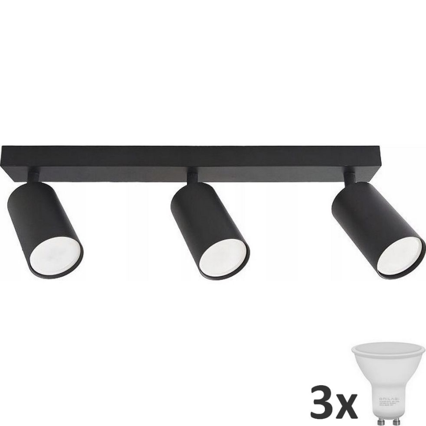 LED Reflektor ANGIE 3xGU10/6W/230V črna
