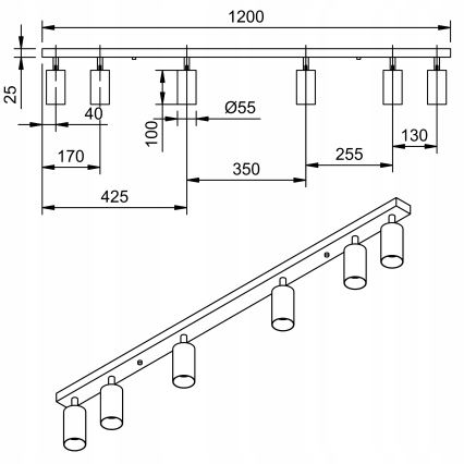 LED Reflektor ANGIE 6xGU10/6W/230V bela