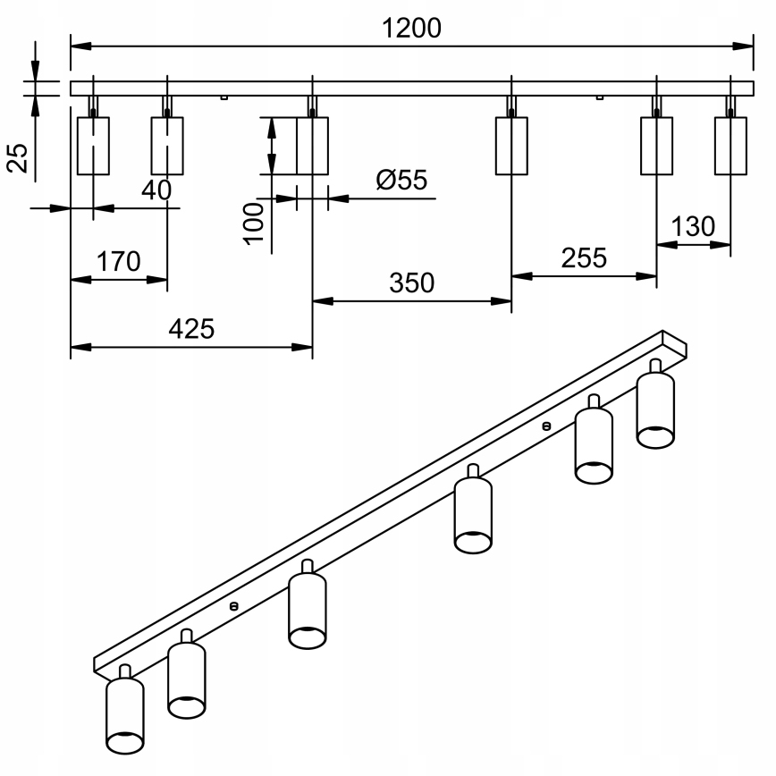 LED Reflektor ANGIE 6xGU10/6W/230V bela