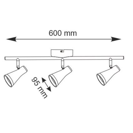 LED Reflektor BERG 3xLED/4,2W/230V črn