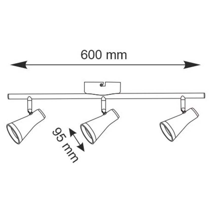 LED Reflektor BERG 3xLED/4,2W/230V črn