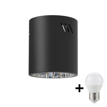 LED Reflektor GEORGE 1xE27/6W/230V pr. 11 cm črna