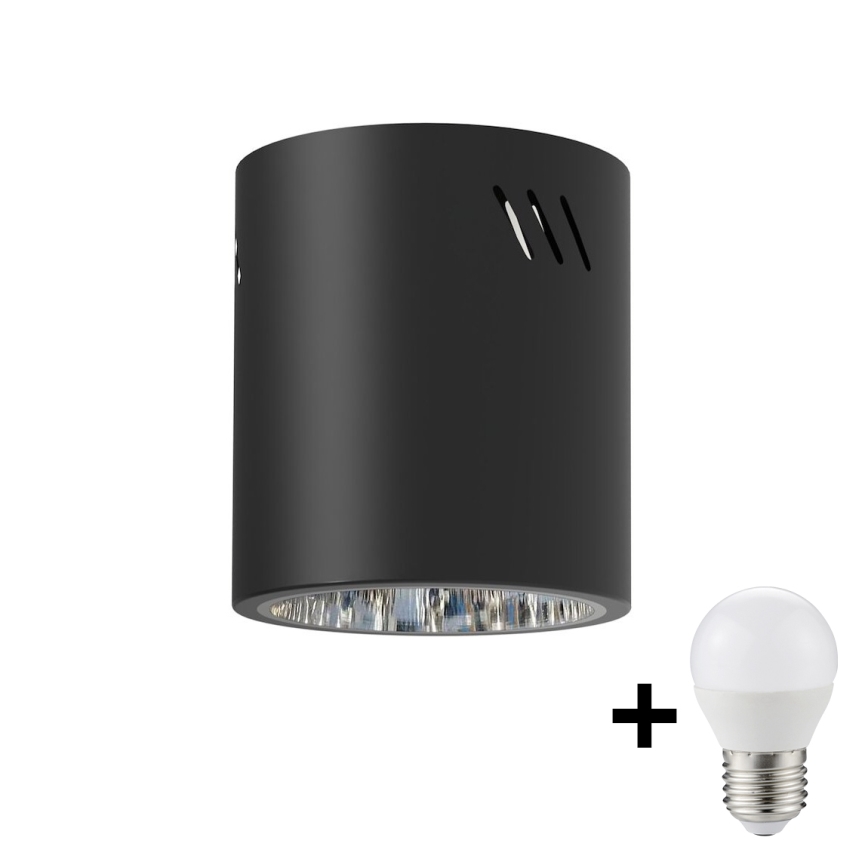 LED Reflektor GEORGE 1xE27/6W/230V pr. 11 cm črna