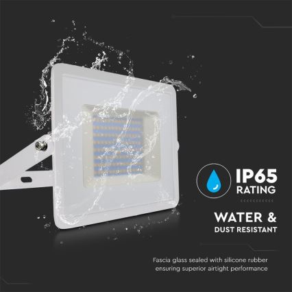LED Reflektor LED/100W/230V 6500K IP65 bela