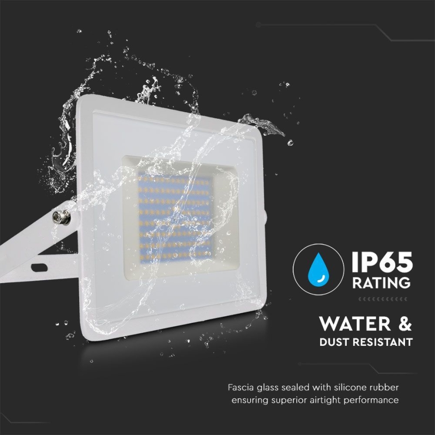 LED Reflektor LED/100W/230V 6500K IP65 bela