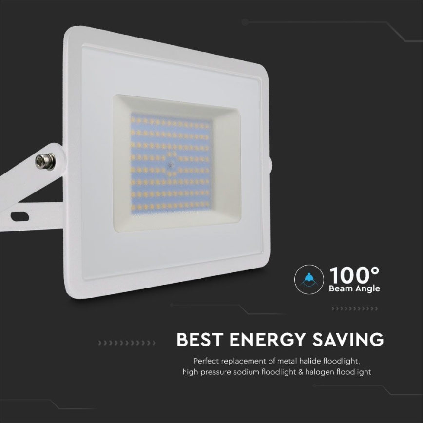 LED Reflektor LED/100W/230V 6500K IP65 bela