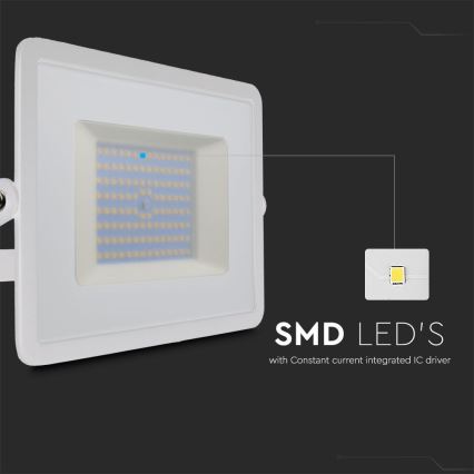 LED Reflektor LED/100W/230V 6500K IP65 bela