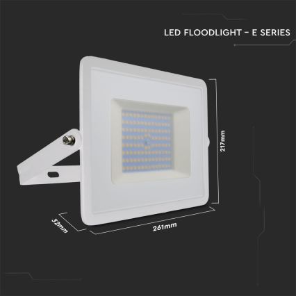 LED Reflektor LED/100W/230V 6500K IP65 bela