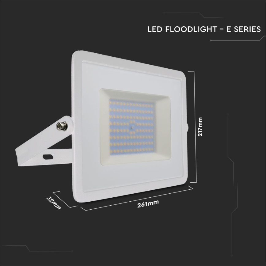 LED Reflektor LED/100W/230V 6500K IP65 bela