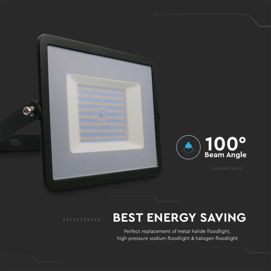 LED Reflektor LED/100W/230V 6500K IP65 črna