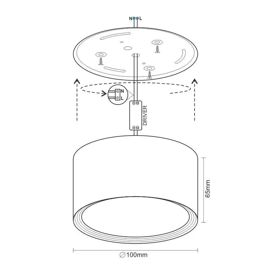 LED Reflektor LED/12W/230V 4000K pr. 10 cm bela