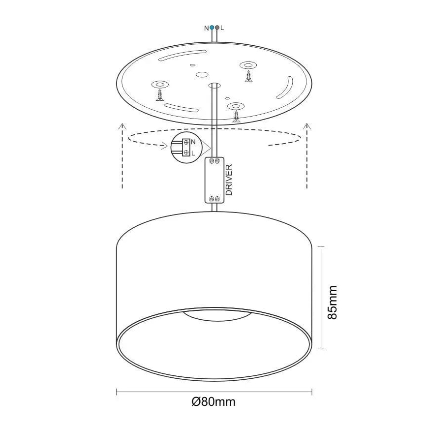 LED Reflektor LED/12W/230V 4000K pr. 8 cm bela