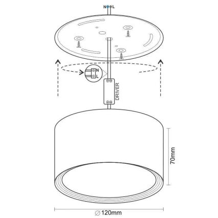 LED Reflektor LED/14W/230V 4000K pr. 12 cm bela