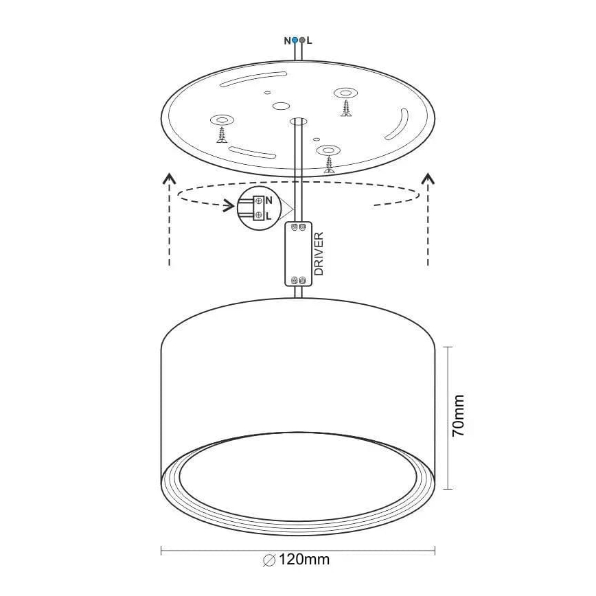 LED Reflektor LED/14W/230V 4000K pr. 12 cm bela