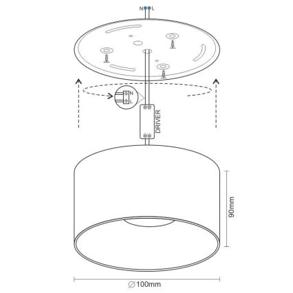 LED Reflektor LED/16W/230V 4000K pr. 10 cm črna