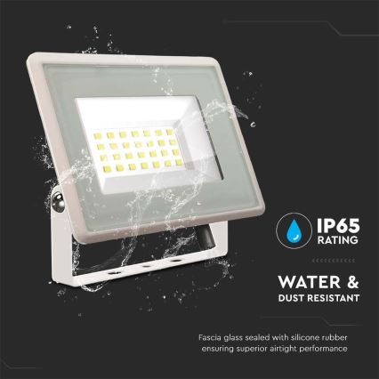 LED Reflektor LED/20W/230V 3000K IP65 bela