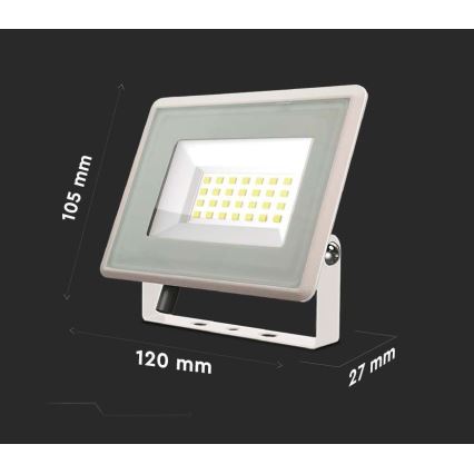 LED Reflektor LED/20W/230V 3000K IP65 bela