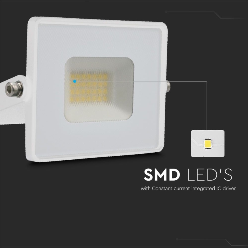 LED Reflektor LED/20W/230V 4000K IP65 bela