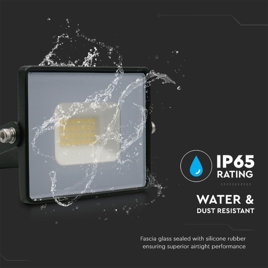 LED Reflektor LED/20W/230V 6500K IP65 črna