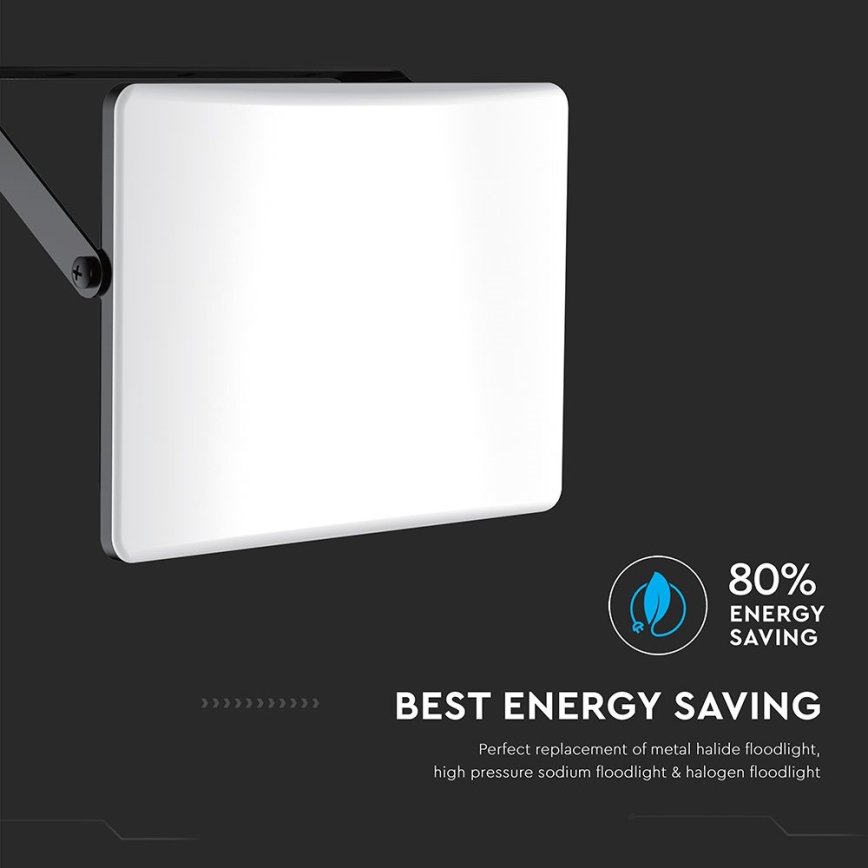 LED Reflektor LED/50W/230V 3000/4000/6500K IP65 črna