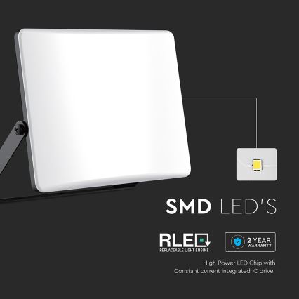 LED Reflektor LED/50W/230V 3000/4000/6500K IP65 črna