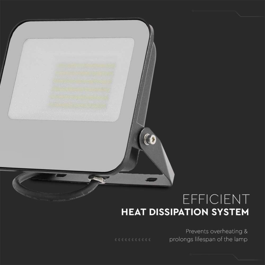 LED Reflektor LED/50W/230V 4000K IP65 črna