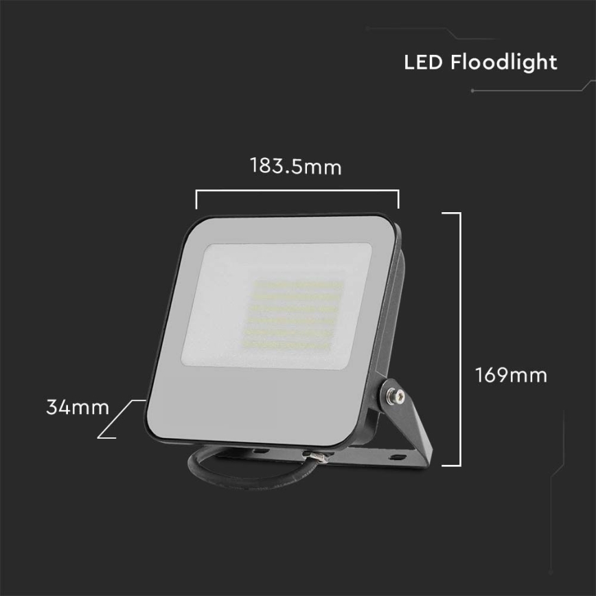 LED Reflektor LED/50W/230V 4000K IP65 črna