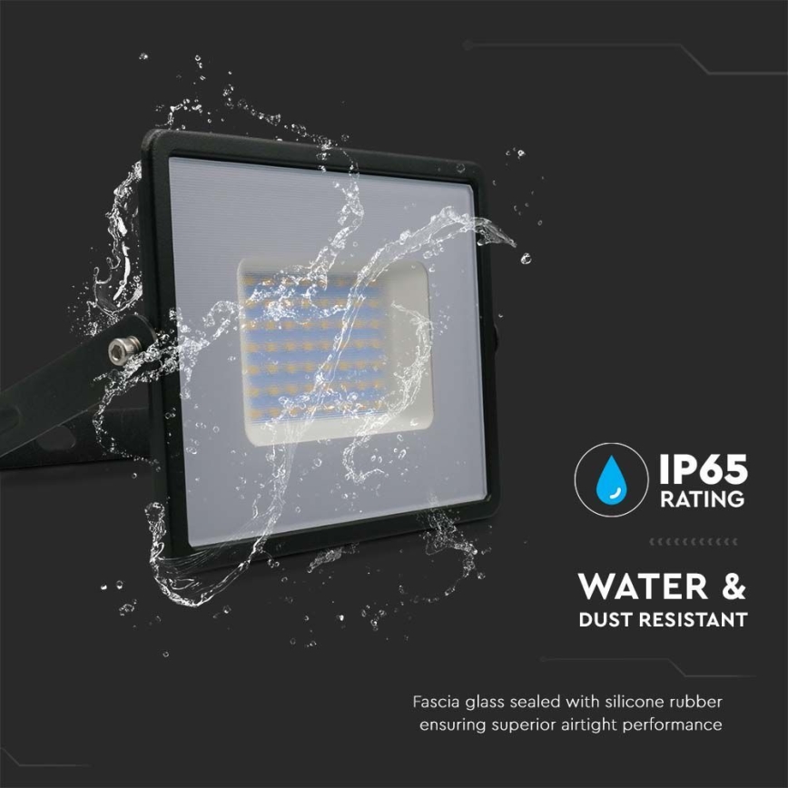 LED Reflektor LED/50W/230V 6500K IP65 črna
