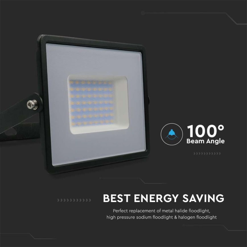 LED Reflektor LED/50W/230V 6500K IP65 črna