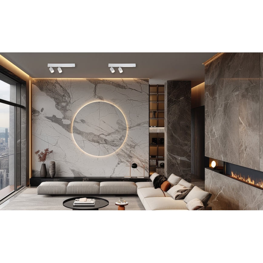 LED Reflektor MAGNET LED/5W/230V + 2xGU10/60W 3000/4000K bela